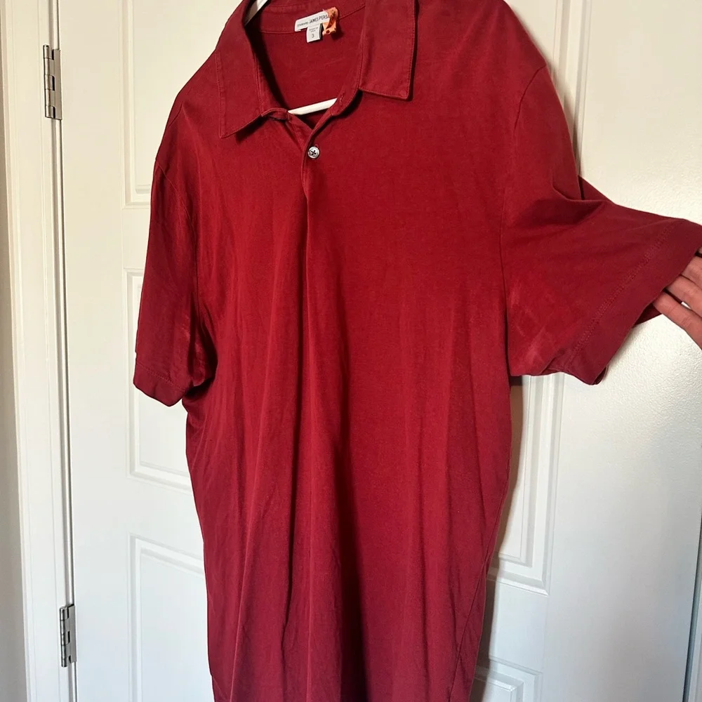 James Perse Rich Red Polo Shirt - Picture 4 of 5